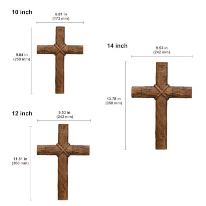 9.84in Rustic Wooden Cross Wall Decor Handmade Religious Gift