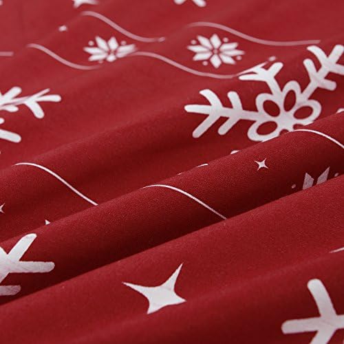 Vaulia Christmas Snowflake Microfiber Duvet Cover Set Twin - Red & White Variation