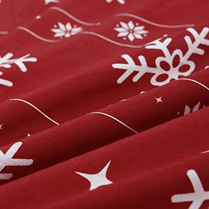 Vaulia Christmas Snowflake Microfiber Duvet Cover Set Twin - Red & White Variation