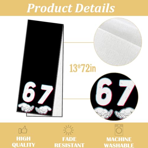 67 Meme Table Runner for Christmas Party Decor - 6-7 People