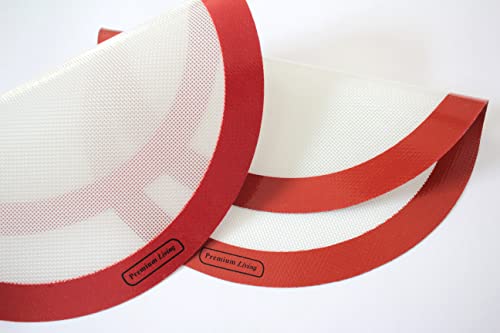 Premium Living Pizza Baking Silicone Mat 12" red (2, Red)