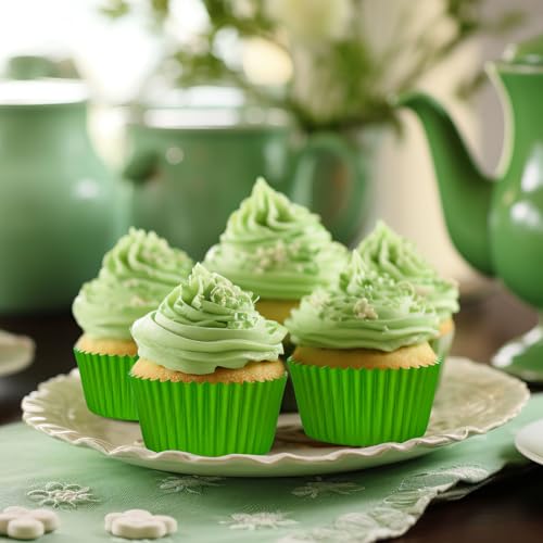 Grass Green Cupcake Liners 300pcs Christmas Baking Cups for Holiday Parties