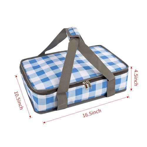 Casserole Carrier,Insulated Casserole Carrier For Hot or Cold Food,Pie Carrier,Casserole Dish Carrying Case With Lid and Handle,Insulated Food Warmer Bag For Party/Picnic,Pioneer Woman Dishes Carrier