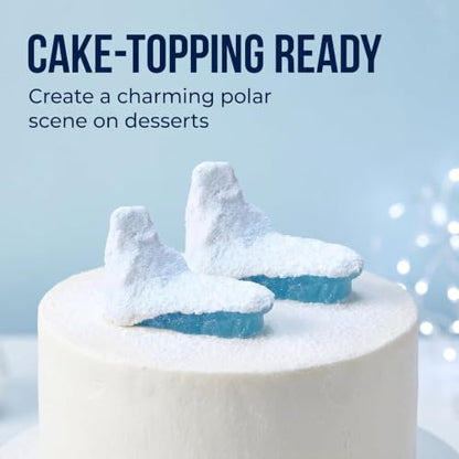 Arctic Iceberg Model with Polar Bear Sculpture Christmas Cake Topper