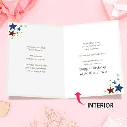 Mu-406 Romantic Birthday Card for Wife from Husband - Love & Celebration