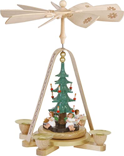 German Christmas Angel Pyramid 11-Inch Handmade Seiffen Collectible Decor