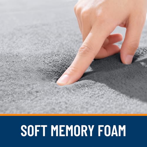 Grey Memory Foam Bath Mat 30x20 Inches - Super Soft Absorbent Bathroom Rug
