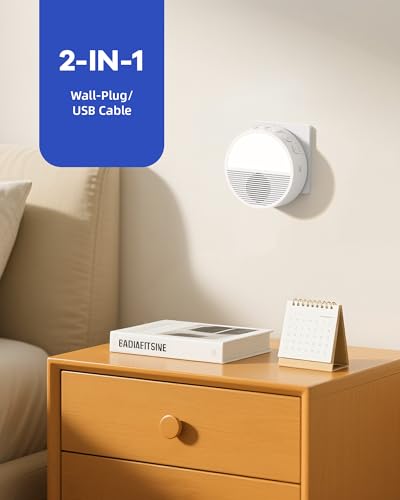 Wall Plug White Noise Machine for Office & Sleep - 1 Pack - White