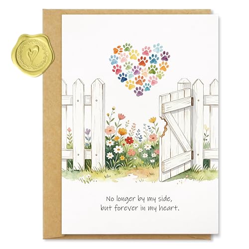 Pet Loss Sympathy Card for Dogs & Cats - Memorial & Bereavement Gift