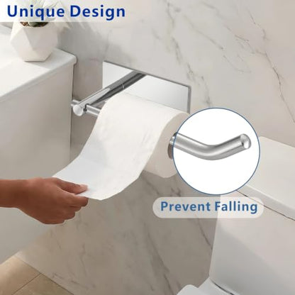 Chrome Stainless Steel No Drilling Toilet Paper Holder - SUS304 Wall Mount