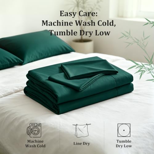 Twin Cooling Comforter Set - Green Rayon Bamboo Blend Lightweight Bedding
