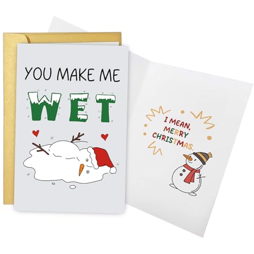 Men Naughty Christmas Card - Rude Holiday Greeting for Husband & Boyfriend