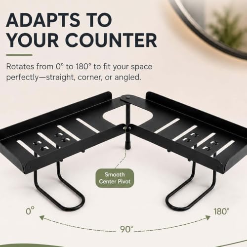 White Foldable Over-Faucet Shelf Organizer No Drill Over Sink Storage - 20 in