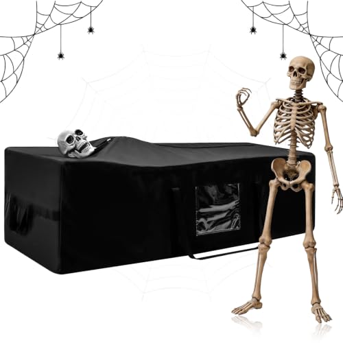 Large Black Halloween Storage Bag Fits 12ft Skeleton & Christmas Tree