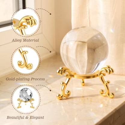 36 Pack Gold Crystal Ball Stands for Gemstones & Decorative Spheres