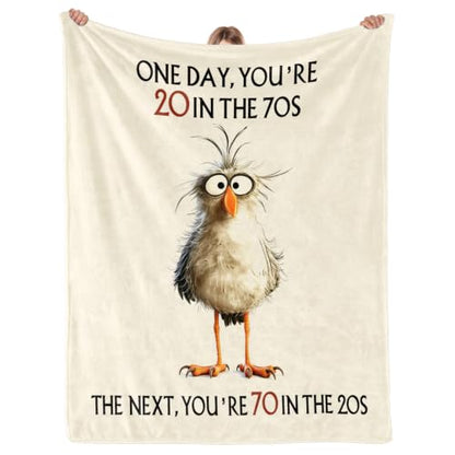 70th Birthday Blanket for Women - 60x50 Cozy Flannel Gift