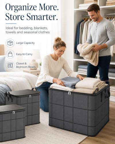 XXL Foldable Storage Bag with Reinforced Handles - Large Clothes & Bedding Organizer