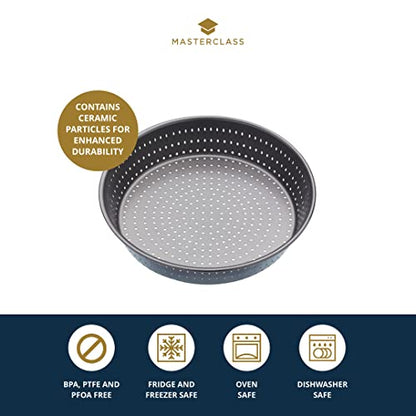 MasterClass Master Class Crusty Bake Non-Stick 23cm Fluted Round Flan/Quiche Tin, Grey