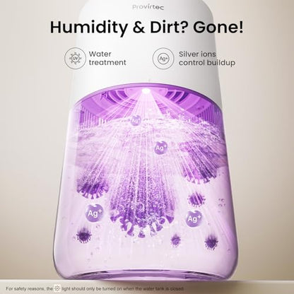Provirtec MistFree Evaporative Humidifier for Bedroom - Easy to Clean, Auto Mode