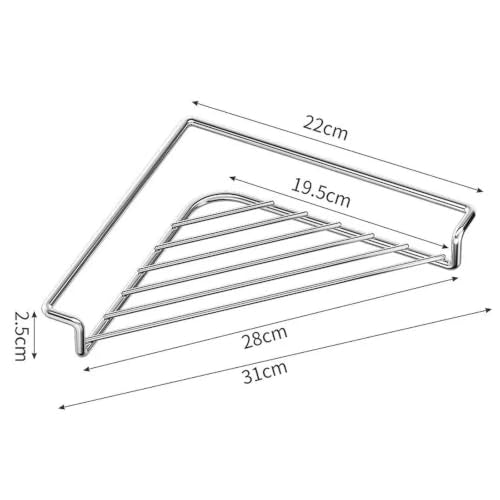 Stainless Steel Corner Sink Shelf with Open Wire Rack - Space-Saving Kitchen Organizer - Variation 1