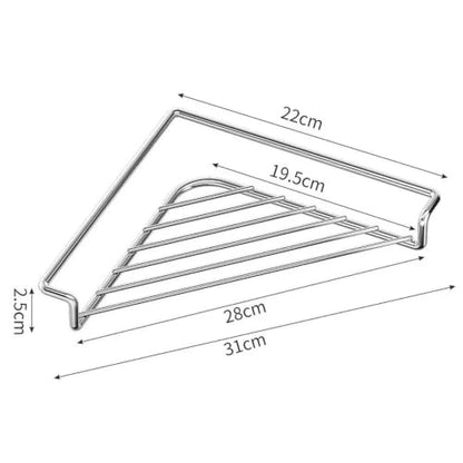 Stainless Steel Corner Sink Shelf with Open Wire Rack - Space-Saving Kitchen Organizer - Variation 1
