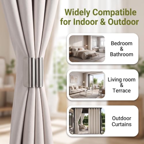 Magnetic Curtain Clips Closure Set for Window Privacy - 12 Pairs