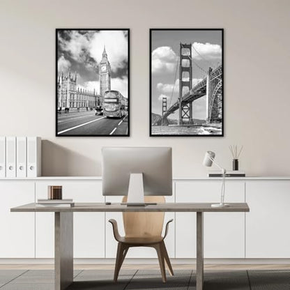 24x36 Black Wall Photo Frame – Flat Profile Picture Frame for Posters and Art Prints