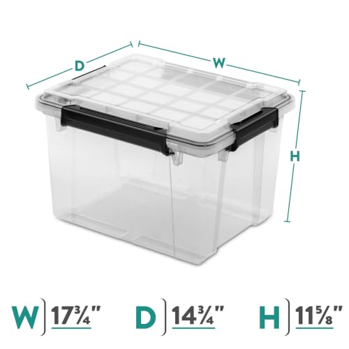 34 Quart Waterproof Storage Bin with Silicone Seal and Durable Latches
