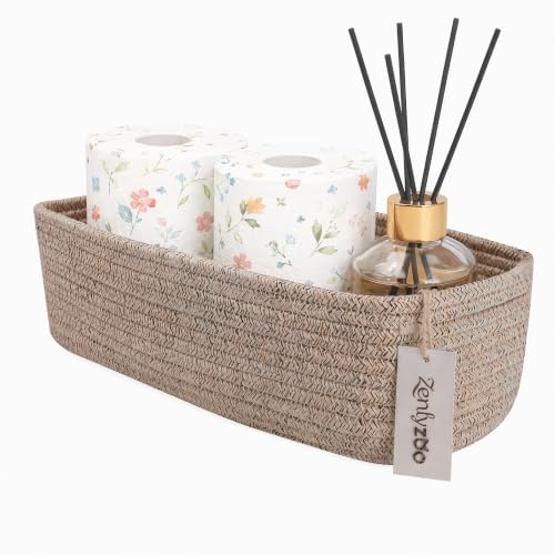 Oatmeal Toilet Paper Basket for Toilet Tank - Collapsible Reusable Storage - 1 Pack