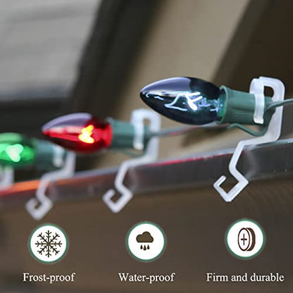 Transparent Christmas Light Clips 100 Pieces Outdoor Gutter Shingles Hooks