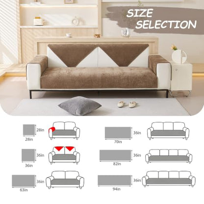 Brown Couch Cover for Leather Sofa - Non-Slip 28x28in Protection