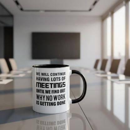 Funny Black Ceramic Coffee Mug Gag Gift for Coworker Boss 11 oz - Office Humor