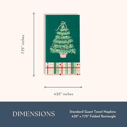 Bonjour Fete Christmas Plaid Tree Guest Towels 20 Pack - 4.25 x 7.75 Inch Variation of THIS listing