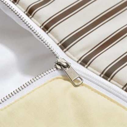 Yellow Printed Duvet Cover Set Queen Without Comforter - 3 Pieces