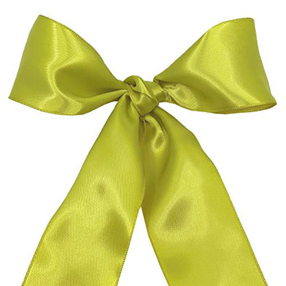 2-1/4 Inch Satin Wired Ribbon for Gift Wrapping Wedding Christmas Decor Lime