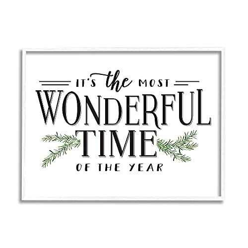 Coastal White Framed Vintage Christmas Phrase Wall Art - 20x16 Inches