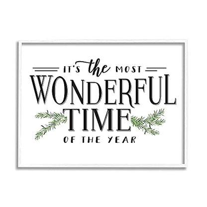 Coastal White Framed Vintage Christmas Phrase Wall Art - 20x16 Inches
