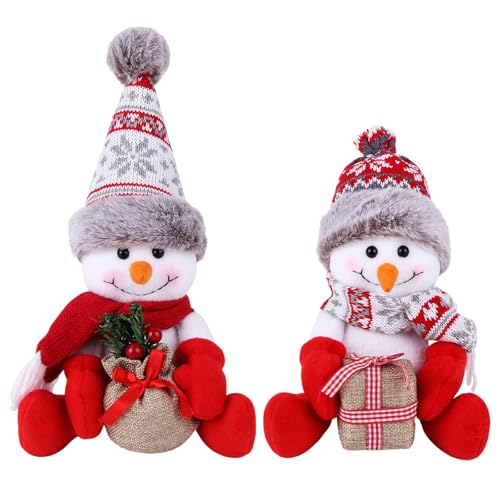Christmas Snowman Decorations 2 Pack - Indoor Holiday Ornaments for Home & Gift