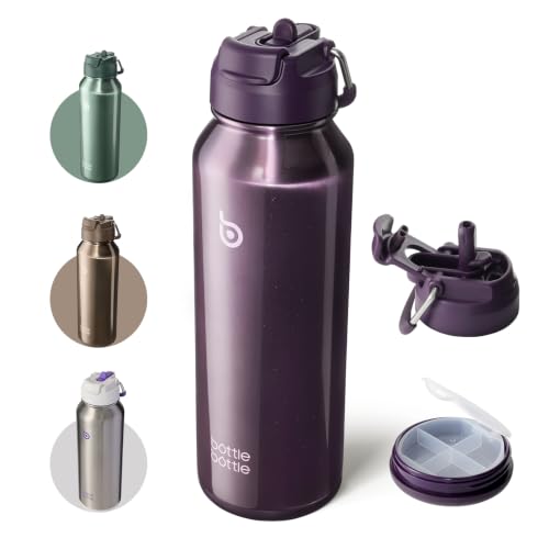40 oz Sports Water Bottle with Pill Holder - Cosmic Violet