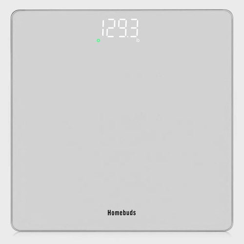 Homebuds Bathroom Scale for Body Weight, Precision 0.1lb by Our Professional Factory Since 2001, Weight Scale LED Display and Step-On, 3*AAA Batteries Included, 400lb/182kg, Silver