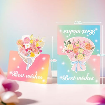 12 Pack Floral Greeting Cards Rainbow Gradient for Birthdays Graduation & More