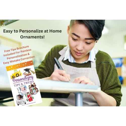 3" Baby Boy Shoe Ornament Babys First Christmas Ornament 2025 Blue Baby Booties - Can Be Personalized at Home - with Gift Box