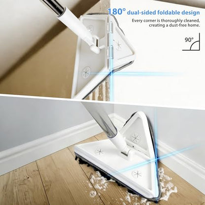 Wall Cleaner Mop with 80-Inch Extendable Handle & 6 Washable Microfiber Pads
