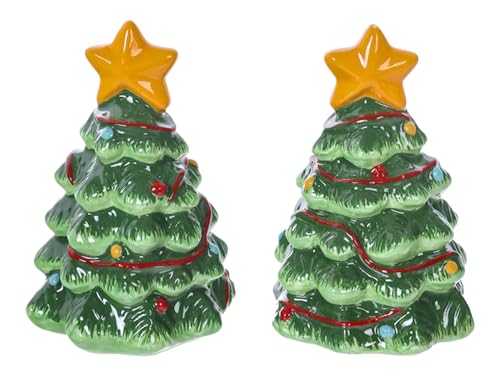 Christmas Tree Salt and Pepper Shaker Set - Festive Kitchen Decor