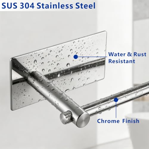 Chrome Stainless Steel No Drilling Toilet Paper Holder - SUS304 Wall Mount