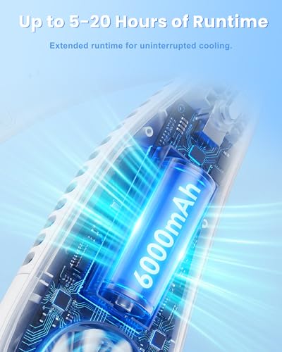 Rechargeable Portable Neck Fan with 20H Runtime, Hands-Free Bladeless Cooling