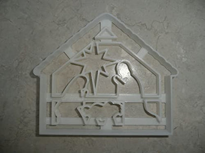 Nativity Manger Scene Baby Jesus Mary Joseph Star Cookie Cutter - Made in USA