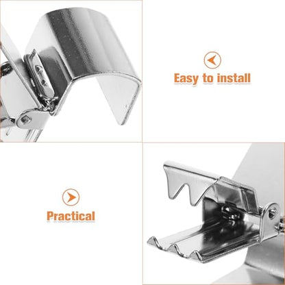 Stainless Steel Rug Hanging Clips - Curtain & Quilt Support, Silver