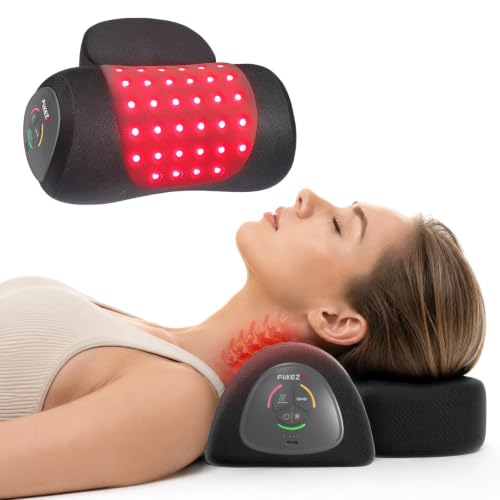 Heated Cervical Traction Device with Red & Near-Infrared Light - Black