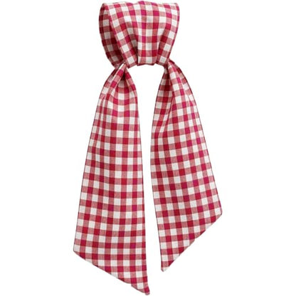 Red-White Gingham Wreath Sash for Front Door - Patriotic & Decorative